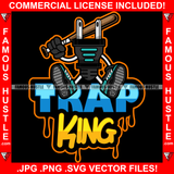 Trap King Dripping Drip Electrical Plug Socket Cartoon Character Sneakers Holding Baseball Bat Hip Hop Rap Hustler Drip Trap Hood Thug Gang Street Ghetto Quote Art Graphic Design Logo T-Shirt Print Printing JPG PNG SVG Vector Cut File