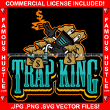 Trap King Drip Electrical Plug Socket Cartoon Character Sneakers Smoking Cigar Dollar Sign Smoke Cash Money Bags Hip Hop Rap Hustler Drip Trap Hood Thug Gang Street Ghetto Quote Art Graphic Design Logo T-Shirt Print Printing JPG PNG SVG Vector Cut File