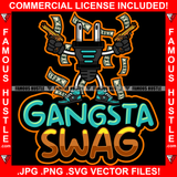 Gangsta Swag Electrical Plug Socket Cartoon Character Sneakers Cash Money Falling Gold Pistol Guns Hip Hop Rap Rapper Plug Trap Street Hood Ghetto Swag Thug Famous Hustle Quote Art Graphic Design Logo T-Shirt Print Printing JPG PNG SVG Vector Cut File