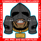 Gangster Man Wearing Black Ski Mask No Eyes White Teeth Gold Necklace Hip Hop Rap Rapper Plug Trap Street Hood Ghetto Swag Thug Hustler Hustling Famous Hustle Baller Trapper Art Graphic Design Logo T-Shirt Print Printing JPG PNG SVG Vector Cut File