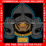 Gangster Man Wearing Black Ski Mask No Eyes Gold Teeth Necklace Hip Hop Rap Rapper Plug Trap Street Hood Ghetto Swag Thug Hustler Hustling Famous Hustle Baller Trapper Art Graphic Design Logo T-Shirt Print Printing JPG PNG SVG Vector Cut File