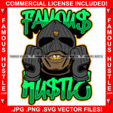 Famous Hustle Gangster Man Wearing Black Ski Mask No Eyes Gold Teeth Hip Hop Rap Rapper Plug Trap Street Hood Ghetto Swag Thug Hustler Hustling Baller Trapper Quote Art Graphic Design Logo T-Shirt Print Printing JPG PNG SVG Vector Cut File