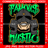 Famous Hustle Gangster Man Wearing Black Ski Mask No Eyes Hip Hop Rap Rapper Plug Trap Street Hood Ghetto Swag Thug Hustler Hustling Baller Trapper Quote Art Graphic Design Logo T-Shirt Print Printing JPG PNG SVG Vector Cut File