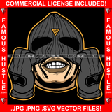 Famous Hustle Gangster Man Wearing Black Ski Mask No Eyes Hip Hop Rap Rapper Plug Trap Street Hood Ghetto Swag Thug Hustler Hustling Baller Trapper Art Graphic Design Logo T-Shirt Print Printing JPG PNG SVG Vector Cut File