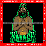 Savage Black Gangster Money Bag Cartoon Character Skull Hoodie Face Mask Black Hooded Praying Hands Gold Jewelry Hip Hop Trap Street Hood Ghetto Thug Hustler Famous Hustle Quote Art Graphic Design Logo T-Shirt Print Printing JPG PNG SVG Vector Cut File
