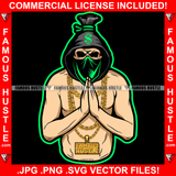 Gangster Money Bag Cartoon Character Skull Hoodie Face Mask Black Hooded Praying Hands Gold Jewelry Hip Hop Plug Trap Street Hood Ghetto Swag Thug Boss Hustler Drip Famous Hustle Art Graphic Design Logo T-Shirt Print Printing JPG PNG SVG Vector Cut File