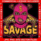 Savage Dripping Sexy Gangster Black Woman Pink Ski Mask Gold Teeth Jewelry Guns Mean Face Gang Member Hip Hop Rap Lady Street Ghetto Swag Thug Hustling Flex Drip Dripping Quote Art Graphic Design Logo T-Shirt Print Printing JPG PNG SVG Vector Cut File