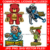Free Famous Hustle Design Logo Bundle FamousHustle.com Art Graphic Design Logo Print Printing Vector SVG Cut File